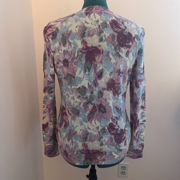 Talbots Print Merino Wool Cardigan - Picture 3 of 6